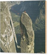 306540 Climbers On Lost Arrow 1967 Wood Print