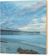 Clouds Cover Crystal Pier Wood Print