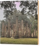 Old Sheldon Church Ruins #4 Wood Print