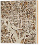 Washington Dc Street Map Wood Print