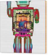 4n0d3 X-ray Robot Art Wood Print