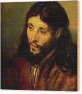 Head Of Christ Wood Print