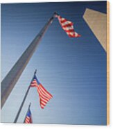 Washington Dc Memorial Tower Monument At Sunset  #5 Wood Print