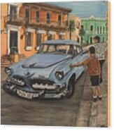 50's Classic In Cuba Wood Print