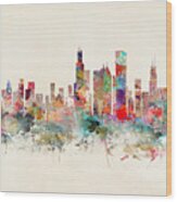 Chicago City Skyline #6 Wood Print