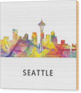 Seattle Washington Skyline #6 Wood Print