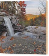 Waterfall In Autumn #4 Wood Print