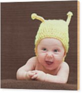 Cute Newborn Portrait #7 Wood Print