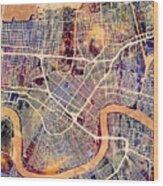 New Orleans Street Map #7 Wood Print