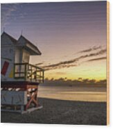 7901- Miami Beach Sunrise Wood Print