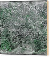7a Abstract Floral Expressionism Digital Art Wood Print