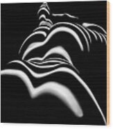 8903-slg Zebra Woman Shoulders And Back Sensual Nude Abstract Black White Stripe By Chris Maher Wood Print