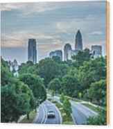 Charlotte North Carolina City Skyline #9 Wood Print