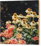 A Bright Flower Patch Wood Print