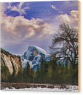 A Cold Yosemite Half Dome Morning Wood Print