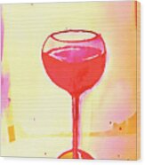 A Glass Of Vino 2 Wood Print