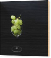 A Glass Of White Wine Wood Print