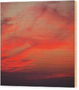 A Gorgeous Sunset With Luminous Red Clouds Over The Yala Nationalpark Wood Print