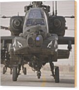 A Group Of Ah-64d Apache Helicopters Wood Print