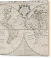 A Map Of The World Wood Print