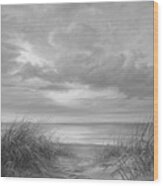 A Moment Of Tranquility - Black And White Wood Print