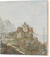 A Rhine Landscape With Peasants At Work Wood Print