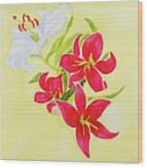 A Study Of Lilies Wood Print