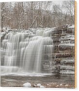 A Winter Waterfall - Color Wood Print