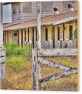 Abandoned Horse Stables Wood Print