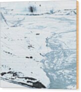 Glacier Winter Landscape, Iceland With Wood Print