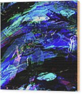 Abstract Blue Symphony Tall No1 Wood Print