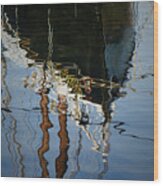 Abstract Boat Reflection Iii Wood Print