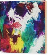 Abstract Colors  In Watercolors Wood Print