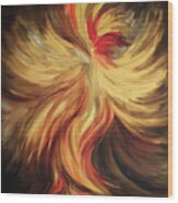 Abstract Fire Rooster Wood Print