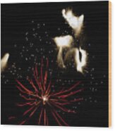Abstract Fireworks Iii Wood Print