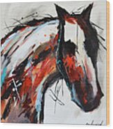 Abstract Horse 14 Wood Print