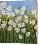 Abstract Modern Floral Art White Tulips By Amy Giacomelli Wood Print