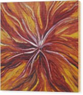 Abstract Orange Flower Wood Print