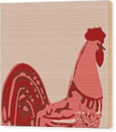 Abstract Rooster Contours Wood Print