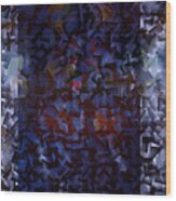 Blue Panorama - Abstract Tiles No15.1227 Wood Print