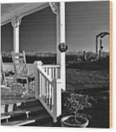 Addy Sea Front Porch Wood Print