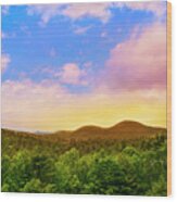 Adirondack Mountain Sunset Wood Print