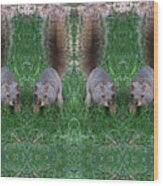 Advancing Army Of Squirrels Wood Print