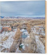 Aerial Cityscape Of Fort Collins Wood Print