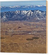Aerial Of Carson Valley Wood Print
