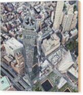 Aerial Of One World Trade Center And 9/11 Memorial, New York, Us Wood Print