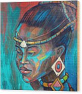 African Princess Wood Print