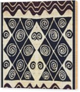 African Tribal Textile Design Wood Print