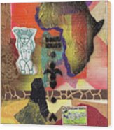 Afro Collage - G Wood Print