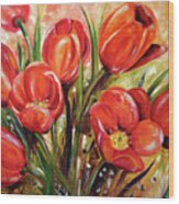 Afternoon Tulips Wood Print